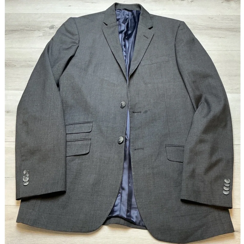 Ben Sherman Blazer Suit Jacket Mens 38L Charcoal Grey PreLoved